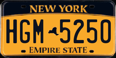 NY license plate HGM5250