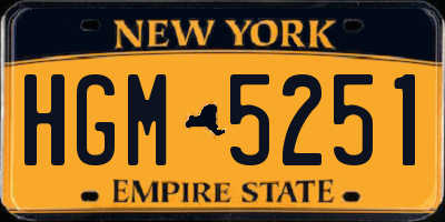 NY license plate HGM5251