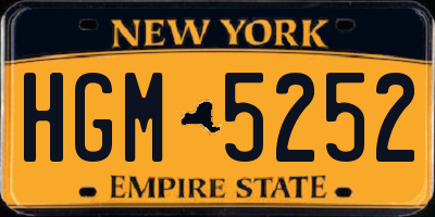 NY license plate HGM5252