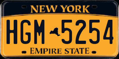 NY license plate HGM5254