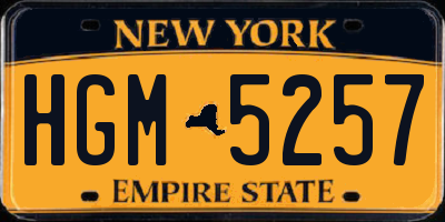 NY license plate HGM5257