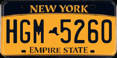 NY license plate HGM5260