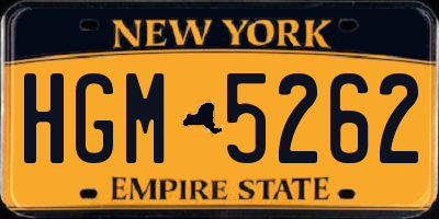 NY license plate HGM5262