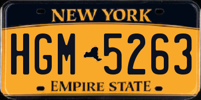 NY license plate HGM5263