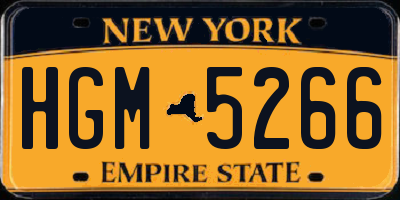 NY license plate HGM5266