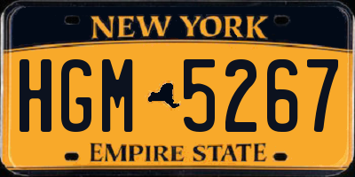 NY license plate HGM5267