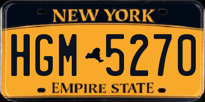 NY license plate HGM5270