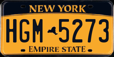 NY license plate HGM5273