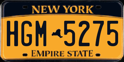 NY license plate HGM5275