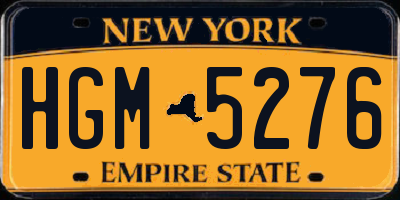 NY license plate HGM5276