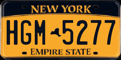 NY license plate HGM5277