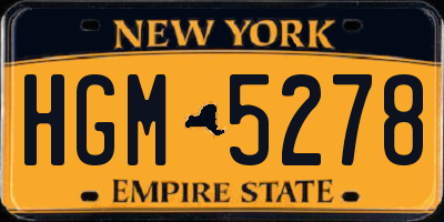 NY license plate HGM5278