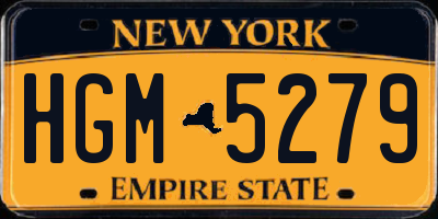 NY license plate HGM5279