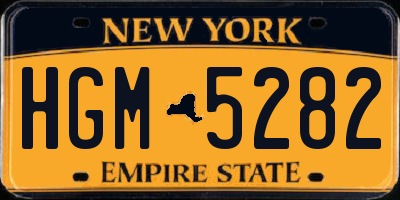 NY license plate HGM5282