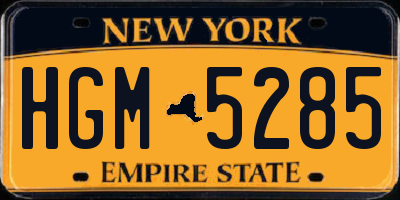 NY license plate HGM5285