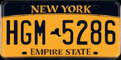 NY license plate HGM5286