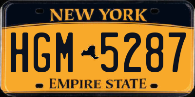 NY license plate HGM5287