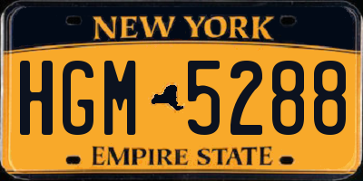 NY license plate HGM5288