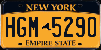 NY license plate HGM5290