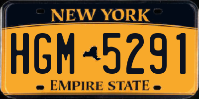 NY license plate HGM5291