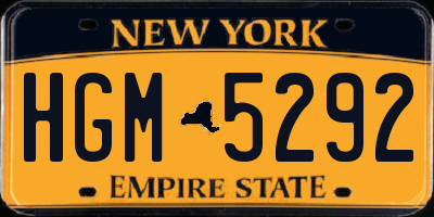 NY license plate HGM5292