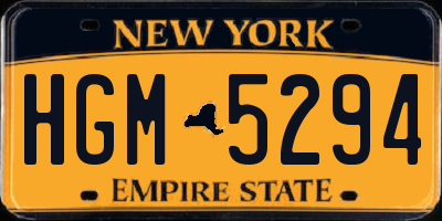 NY license plate HGM5294