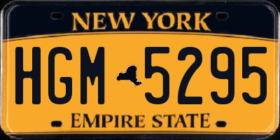 NY license plate HGM5295