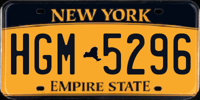 NY license plate HGM5296