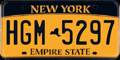 NY license plate HGM5297