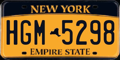 NY license plate HGM5298