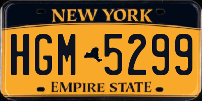 NY license plate HGM5299