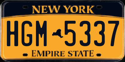 NY license plate HGM5337