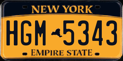 NY license plate HGM5343