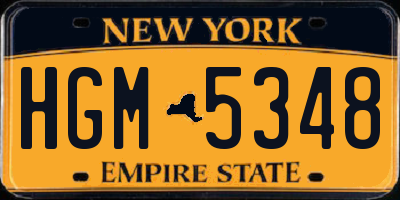 NY license plate HGM5348