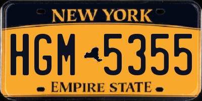 NY license plate HGM5355