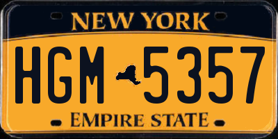 NY license plate HGM5357