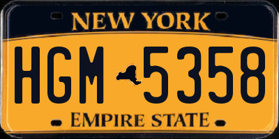 NY license plate HGM5358