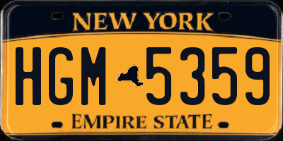 NY license plate HGM5359