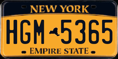 NY license plate HGM5365