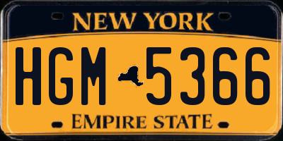 NY license plate HGM5366