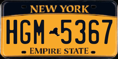 NY license plate HGM5367
