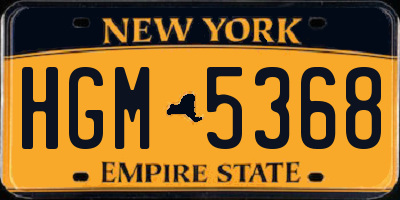 NY license plate HGM5368