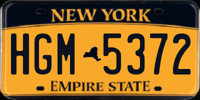 NY license plate HGM5372