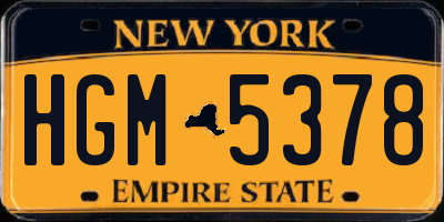 NY license plate HGM5378