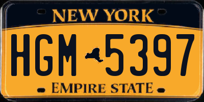 NY license plate HGM5397