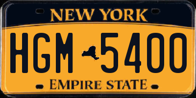 NY license plate HGM5400