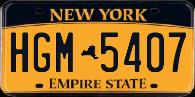 NY license plate HGM5407