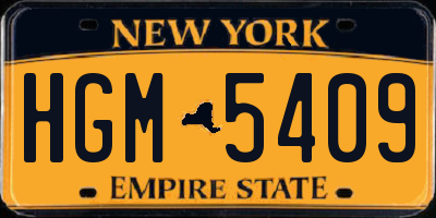 NY license plate HGM5409