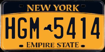 NY license plate HGM5414