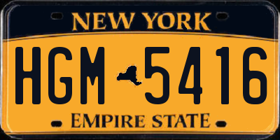 NY license plate HGM5416